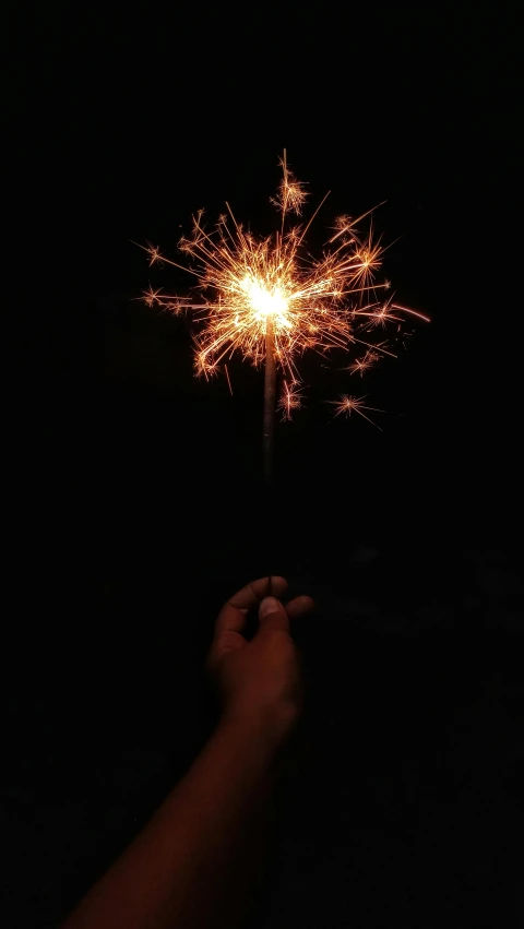 a person holding a sparkler in the dark, an album cover, pexels, dark. no text, fourth of july, ilustration, instagram post