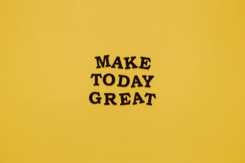the words make today great written on a yellow background, trending on unsplash, 3 2 x 3 2, background image, decoration, animation