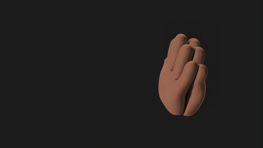 a close up of a person's hand on a black background, a 3D render, inspired by Anna Füssli, polycount, scrolling computer mouse, simple stylized, clay material, warm shading