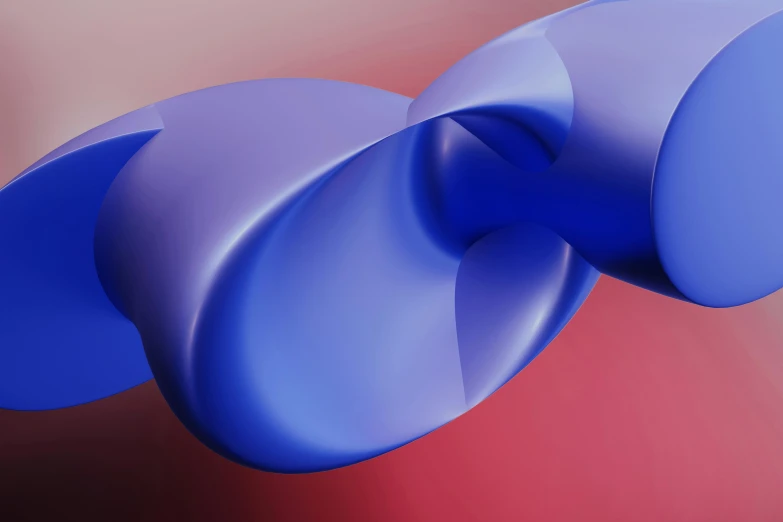 a close up of a blue object on a red background, pexels contest winner, generative art, vray smooth, entwined bodies, dynamic curves, behance 3d