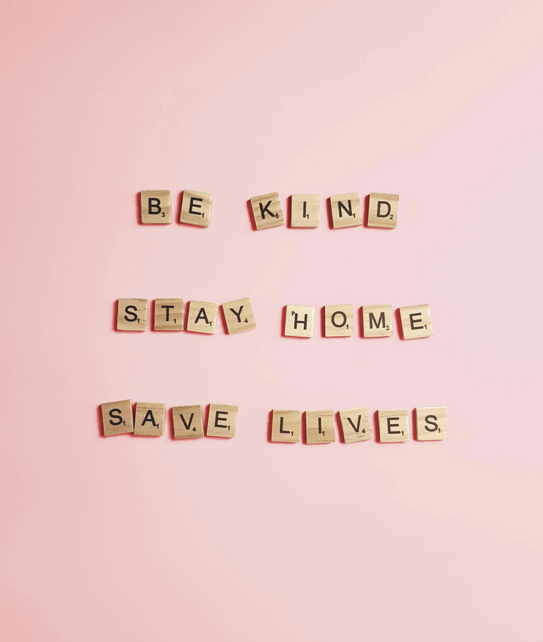 a pink background with the words be kind stay home save lives, pexels, profile picture, on a pale background, demur, profile image