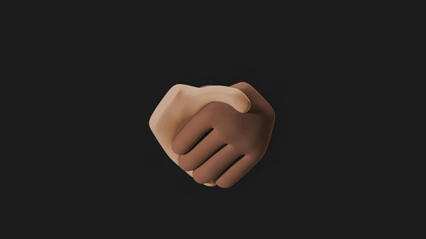 two hands holding each other in the shape of a heart, a low poly render, inspired by Ai Weiwei, unsplash, renaissance, dark skin tone, in-game 3d model, discord profile picture, ivory and ebony