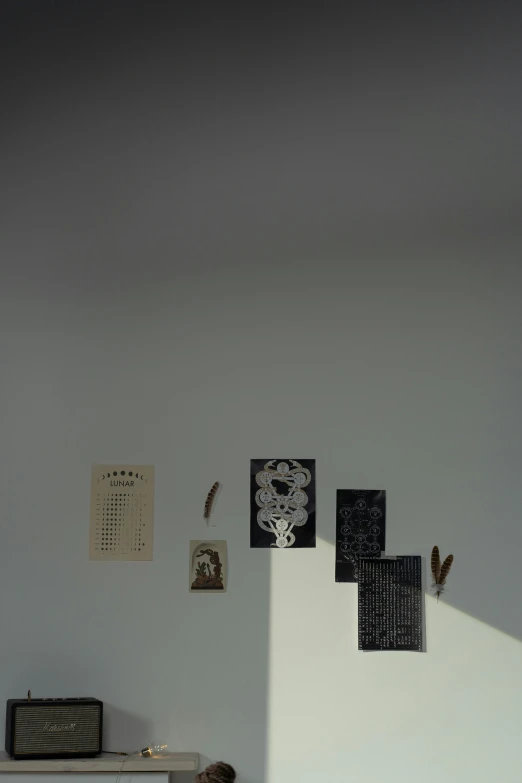 a white refrigerator freezer sitting inside of a kitchen, poster art, by Jang Seung-eop, unsplash, conceptual art, throwing cards in the air, long cast shadows, moths, ignant