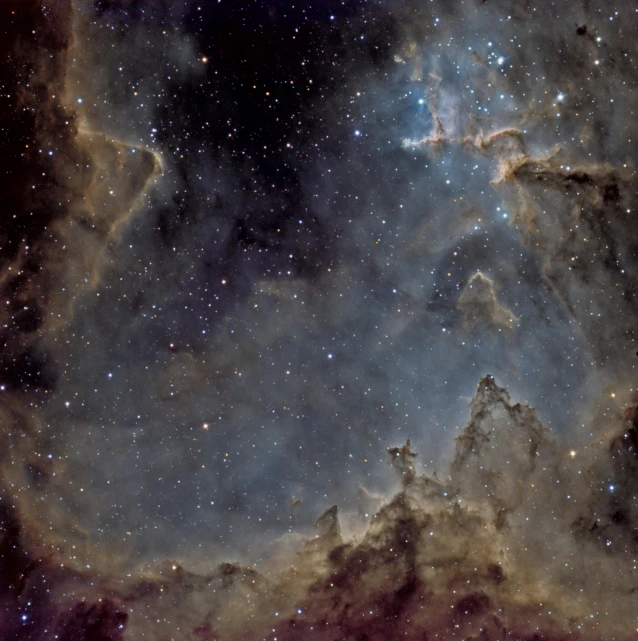 a star filled sky filled with lots of stars, a microscopic photo, by Scott Samuel Summers, light and space, nebula clouds, nasa true color 8k image, 1285445247], a cosmic canada goose