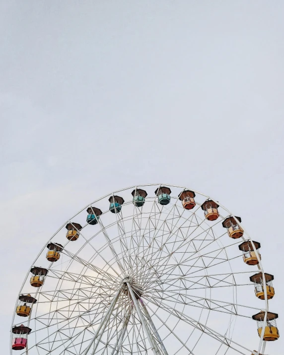 a ferris wheel in front of a cloudy sky, pexels contest winner, aestheticism, instagram story, pastel sky, fair skin, kodak photo