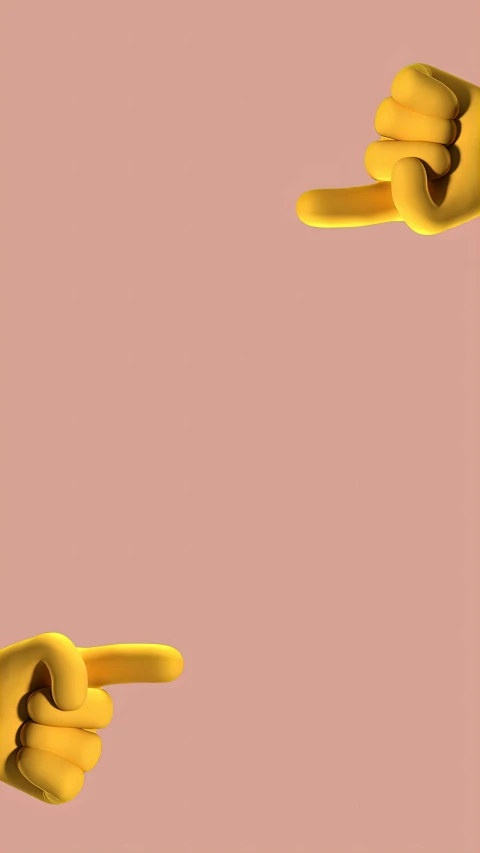 two hands pointing at each other on a pink background, inspired by Jean Arp, trending on pexels, conceptual art, siamese twins made of spaghetti, trend on behance 3d art, phone wallpaper, banana