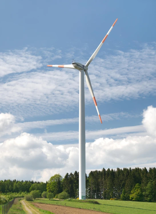 a wind turbine sitting on top of a lush green field, a picture, by Matthias Stom, profile image, large tall, b - roll, thumbnail