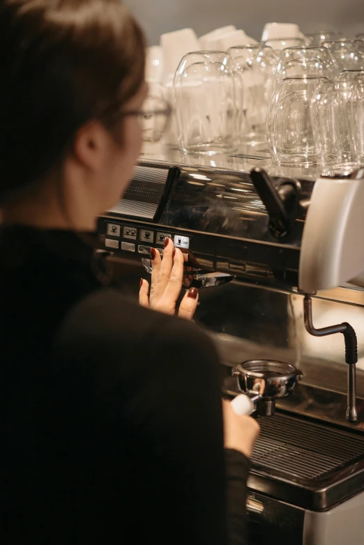 a bari bari bari bari bari bari bari bari bari bari bari bari bari bari bari bari bari bari bari bari bari bari bari bari bari bari bari, a cartoon, by Nick Fudge, trending on unsplash, espresso machine, hands on counter, night time, woman drinking coffee