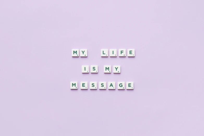 a purple background with the words my life is my message, a picture, unsplash, on a pale background, background image, 3 4 5 3 1