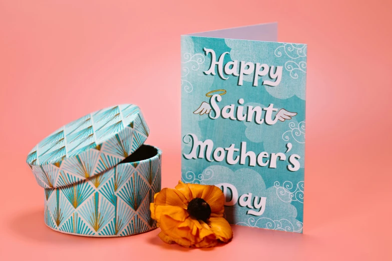 a mother's day card with a sunflower next to it, by Julia Pishtar, npc with a saint's halo, product display photograph, sardine in a can, wide angel shot from below