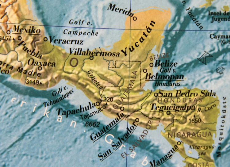 a close up of a map of mexico, a digital rendering, flickr, verdadism, square, earthquake, tropical location, list