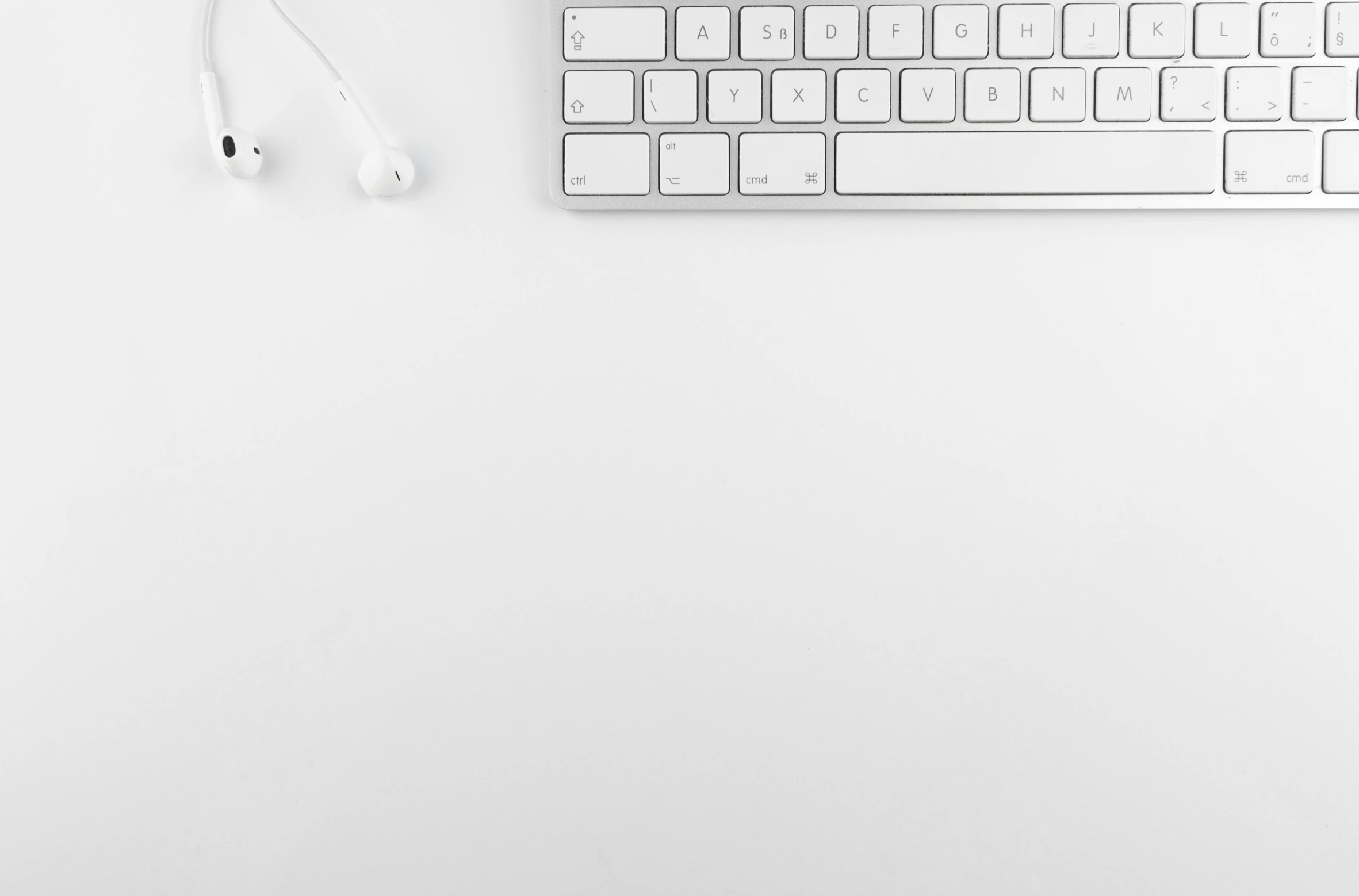 a computer keyboard sitting on top of a white desk, trending on pexels, computer art, with head phones, clean white paper background, background image, iphone wallpaper