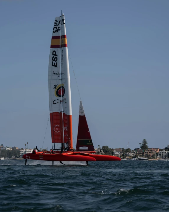 a sailboat in the middle of a body of water, massive vertical grand prix race, profile image, jerez, craig mullins and greg rutkowski