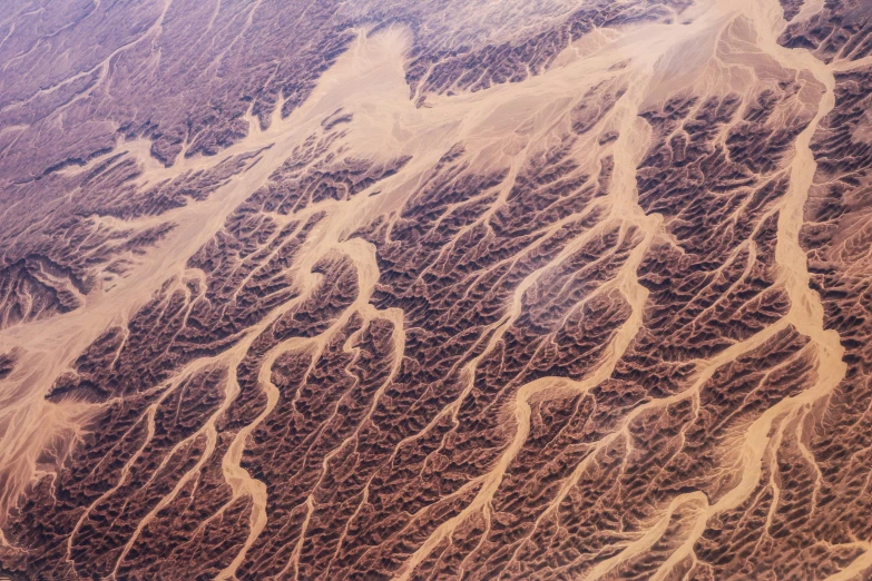 a view of the desert from an airplane, an ultrafine detailed painting, by Jessie Algie, pexels contest winner, hurufiyya, huge veins, bald lines, mongolia, fractal waves