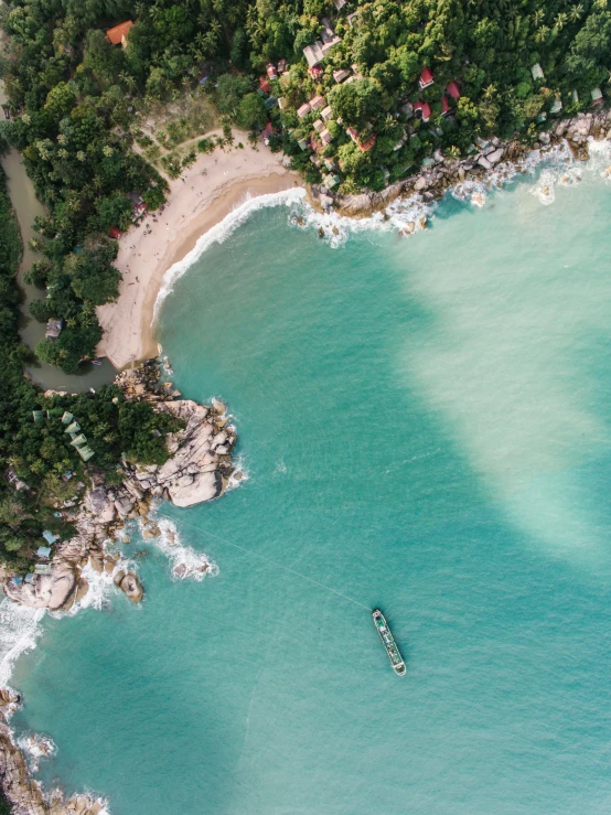 an aerial view of a large body of water, pexels contest winner, in a beachfront environment, thumbnail, high quality image, light and dark