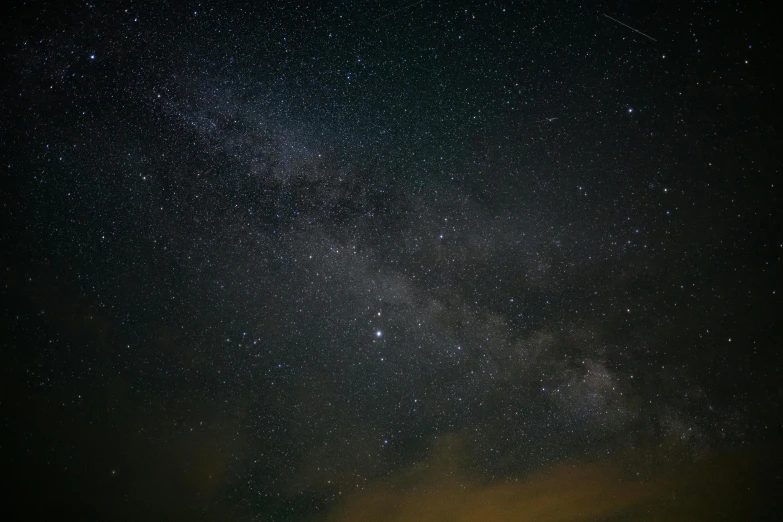 the milky shines brightly in the night sky, by Niko Henrichon, pexels, mixed art, 1 2 9 7, brown, ash thorp