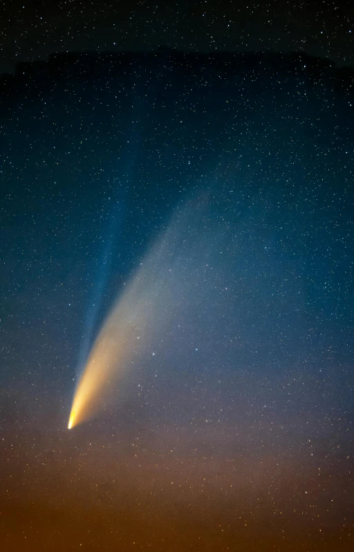an image of a comet in the sky, by Matt Cavotta, pexels, tail fin, lone female, a handsome, light cone