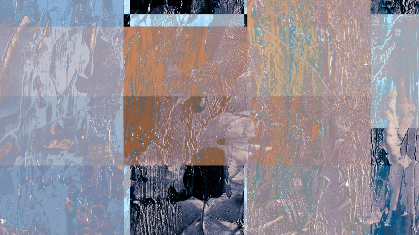 a close up of a painting of a person on a surfboard, an abstract painting, inspired by Richter, unsplash, lyrical abstraction, digital art - n 9, squares, reflections in copper, grey