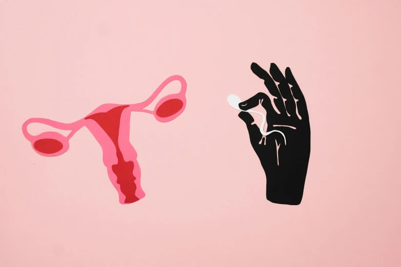 a close up of a person holding a pair of scissors, an illustration of, trending on pexels, feminist art, contracept, pink and black, bump in form of hand, cysts