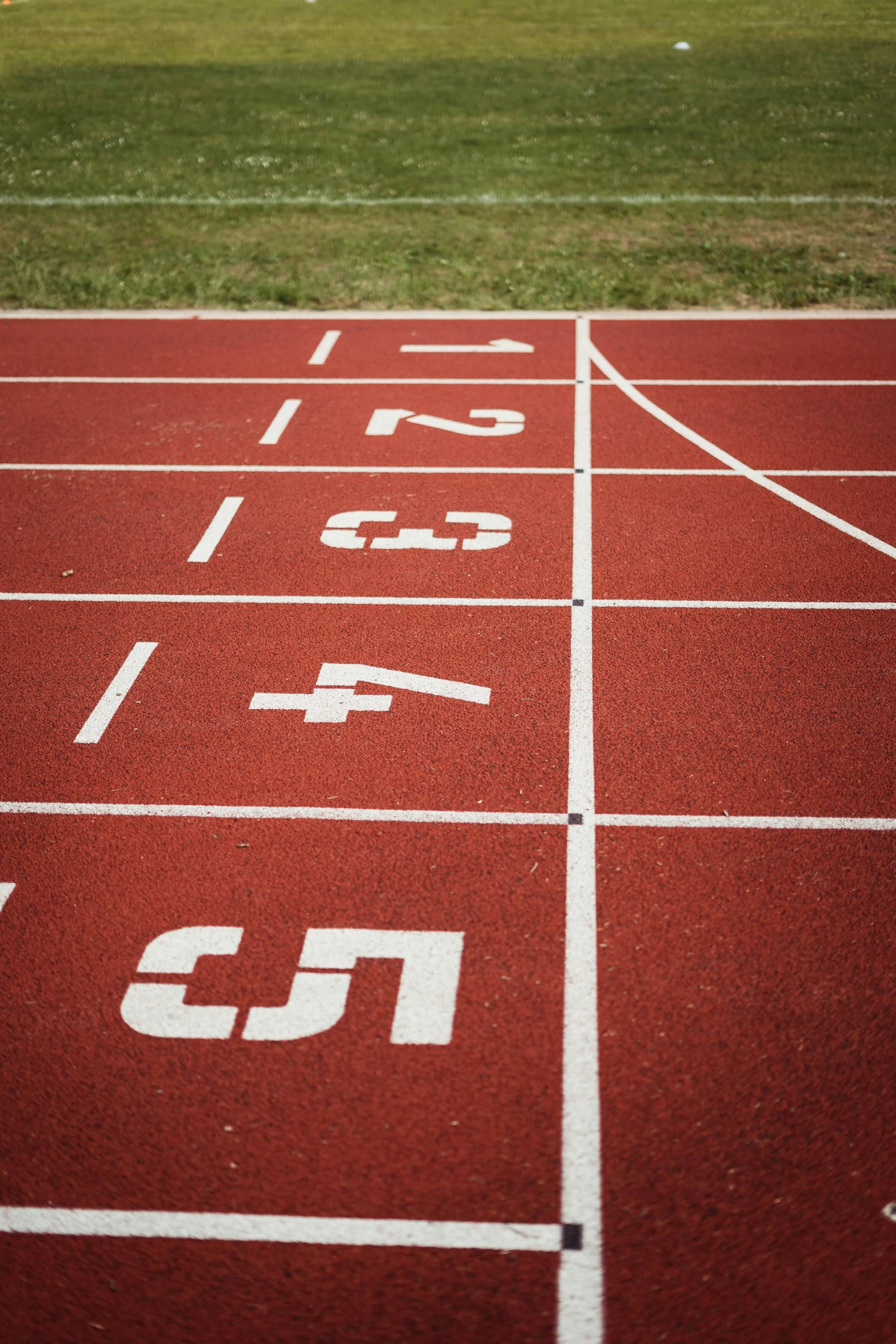 a running track with numbers painted on it, an album cover, trending on unsplash, 🚿🗝📝, backdrop, victory lap, scales