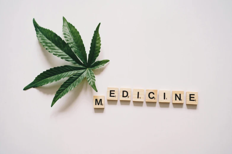 the word medicine spelled in scrabbles next to a marijuana leaf, trending on pexels, renaissance, clean minimalist design, full body image, 🚿🗝📝