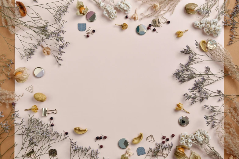 a picture of a picture of a picture of a picture of a picture of a picture of a picture of a picture of a picture of a, inspired by Perle Fine, trending on pexels, assemblage, dull pink background, bone jewellery, fairy circles, botanicals