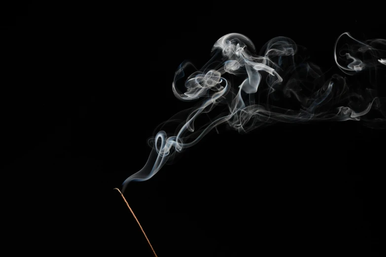 a incense stick with smoke coming out of it, by Daniel Lieske, pexels, process art, astral projection, miniature product photo, cigarette dangling, ilustration