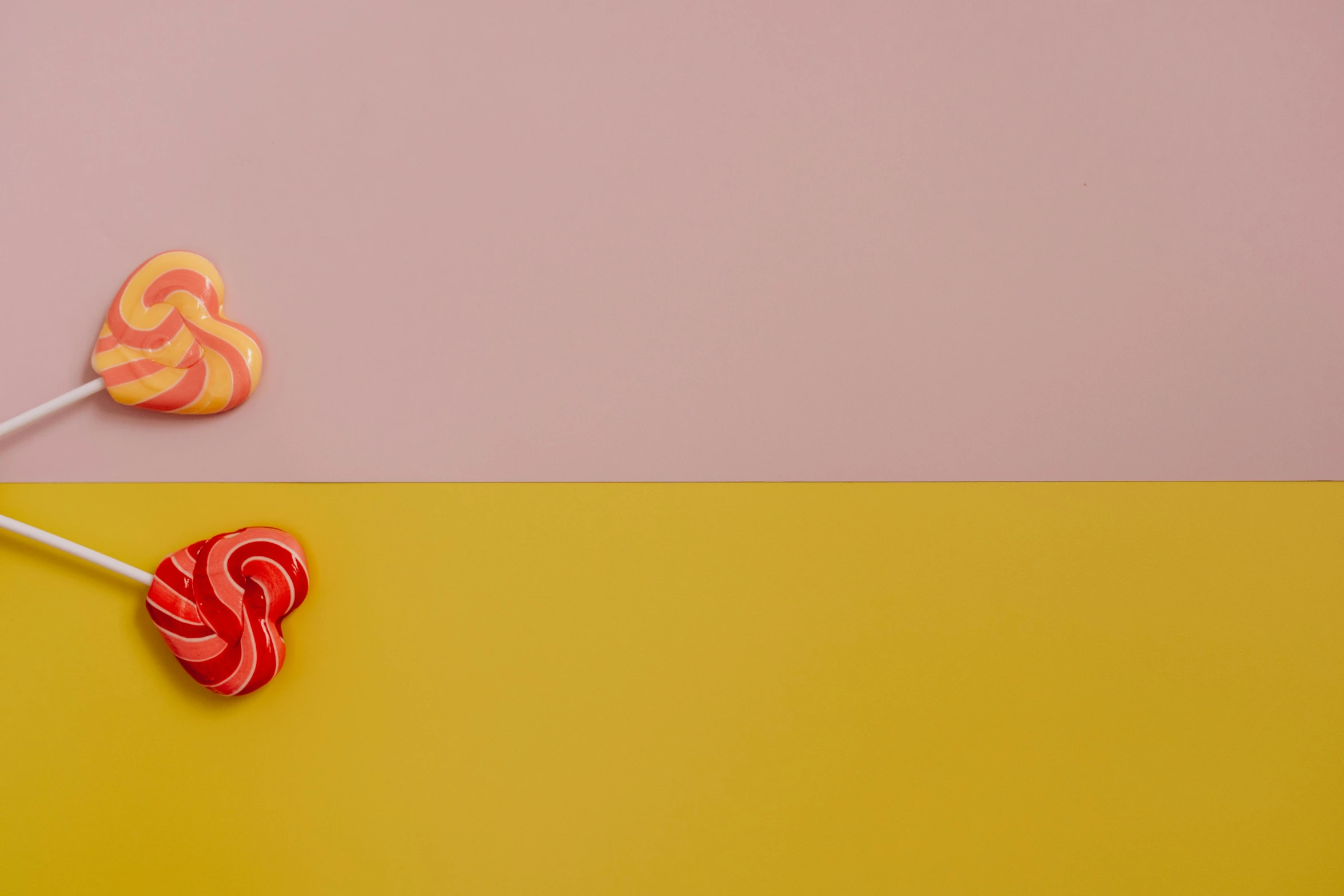 two heart shaped lollipop lollipop lollipop lollipop lollipop lollipop lollipop lollipop lo, inspired by Hilma af Klint, trending on unsplash, minimalism, pink yellow flowers, torches on wall, abstract flat colour, colors: yellow