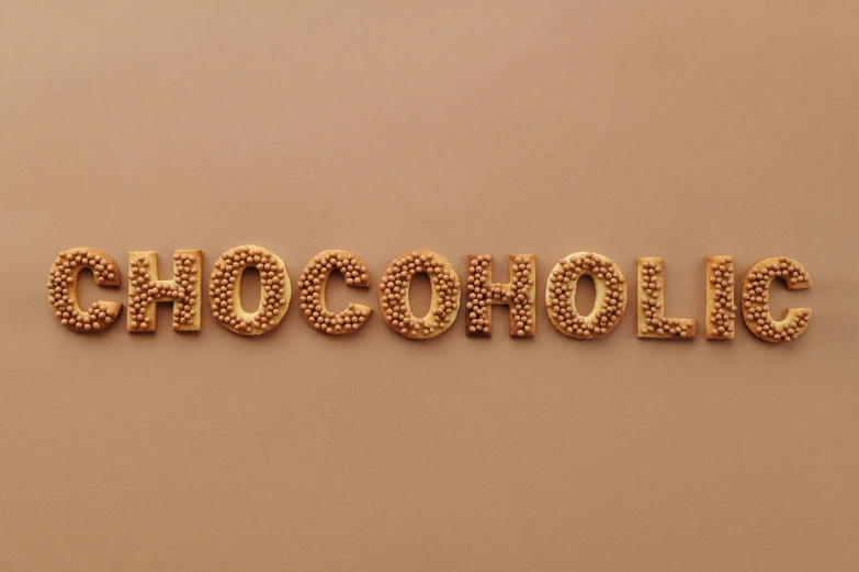 the word chocolate spelled in gold letters, by Jacob Toorenvliet, trending on unsplash, hyperrealism, brown holes, cottagecore hippie, 🍸🍋, holo
