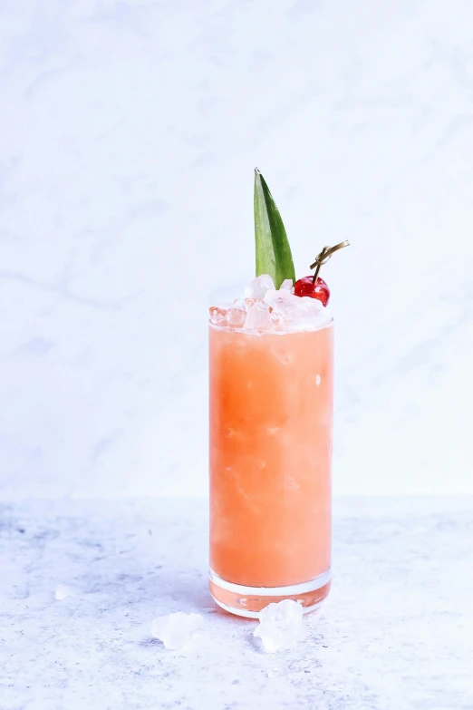 an orange drink with a garnish garnish garnish garnish garnish garnish garnish garn, unsplash, on a gray background, tiki, pale red, full body angle