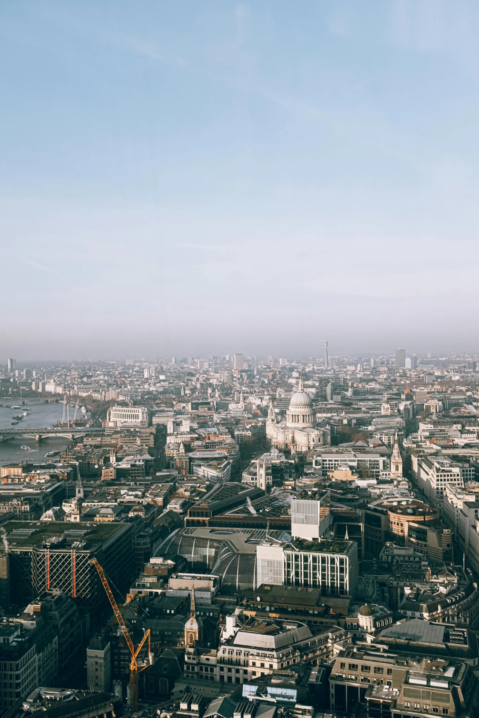 the view of london from the shard of the shard of the shard of the shard of the shard of the shard, inspired by Thomas Struth, trending on unsplash, 360 degree view, bird\'s eye view, 2019 trending photo, hazy