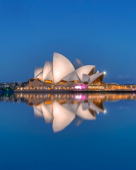 the sydney opera house lit up at night, a hologram, pexels contest winner, more reflection, 8k resolution”, early morning light, profile image