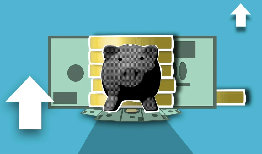 a piggy bank sitting on top of a pile of money, inspired by Emiliano Ponzi, app icon, brick, portrait of gigachad, steve niles