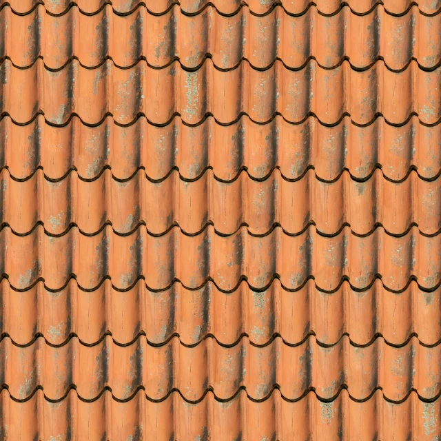 a close up view of a tiled roof, a digital rendering, by Almada Negreiros, shutterstock, seamless pattern design, orange color, poop, rustic