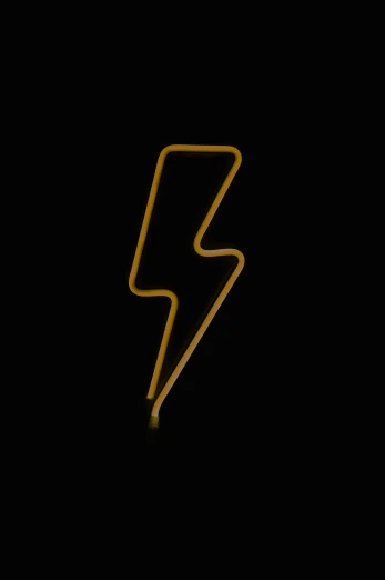 a yellow lightning bolt on a black background, an album cover, by Ottó Baditz, black and gold wires, neon electronic signs, hziulquoigmnzhah, medium