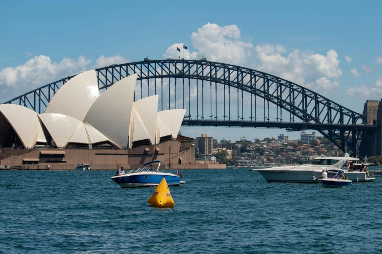 a number of boats in the water near a bridge, inspired by Sydney Carline, pexels contest winner, singing at a opera house, 15081959 21121991 01012000 4k, geodesic domes, sunken