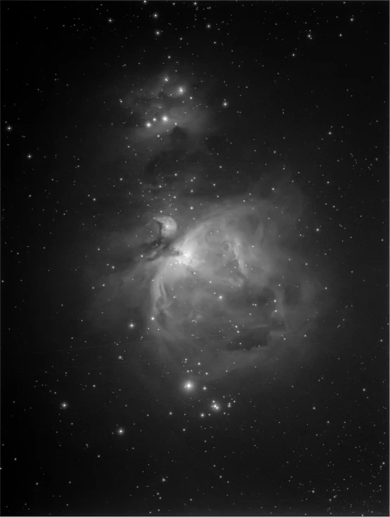 a black and white photo of a nebula, by Brian Thomas, neptune, f/2.8, cgsociety - w 1 0 2 4 - n 8 - i, photograph