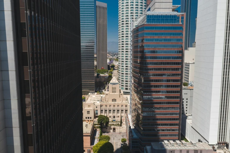 a view of a city from a high rise building, unsplash contest winner, hyperrealism, southern california, neo classical architecture, three views, drone photograpghy