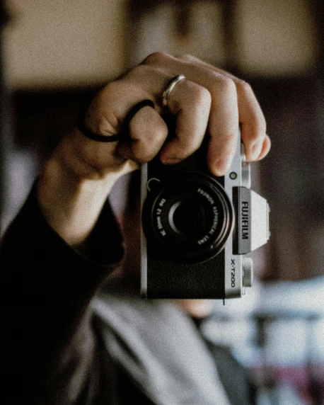 a person taking a picture with a camera, non-binary, holding it out to the camera, ansel ], photo quality