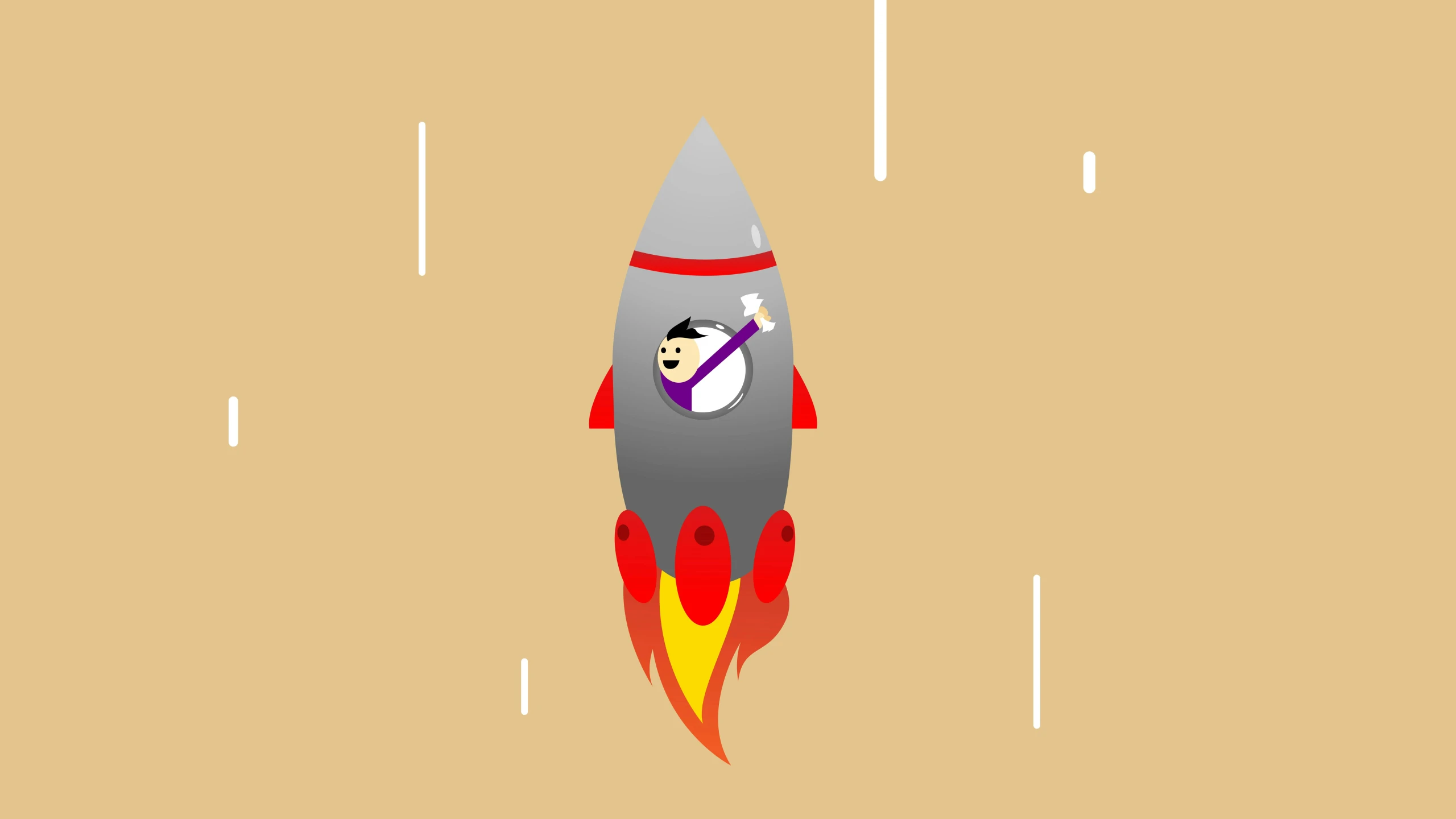 a cartoon cat riding on top of a rocket, vector art, by Paul Bird, pexels contest winner, tiny spaceship, ancient mongolian elon musk, 3 d icon for mobile game, plain background