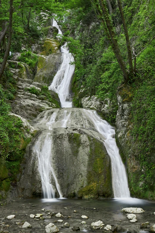 a waterfall in the middle of a lush green forest, inspired by Jan Kupecký, renaissance, uttarakhand, today\'s featured photograph 4k, today's featured photograph 4 k, chile