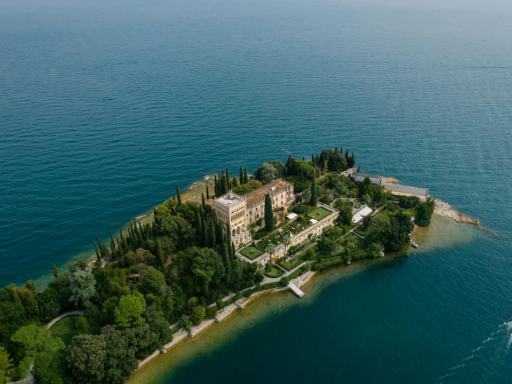 a small island in the middle of the ocean, inspired by Niccolò dell' Abbate, pexels contest winner, renaissance, royal palace near the lake, family friendly, rich estate, john pawson