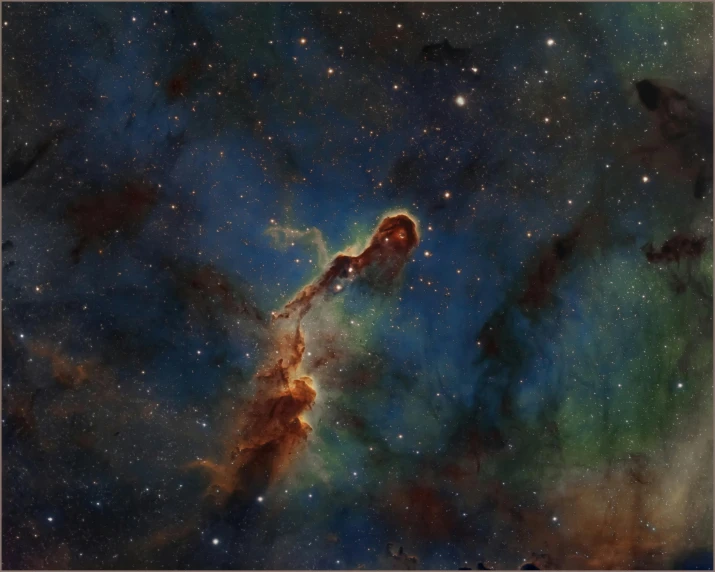 an image of a nebula with stars in the background, an album cover, unsplash contest winner, space art, long neck, looking like a bird, highest resolution, oesophagus