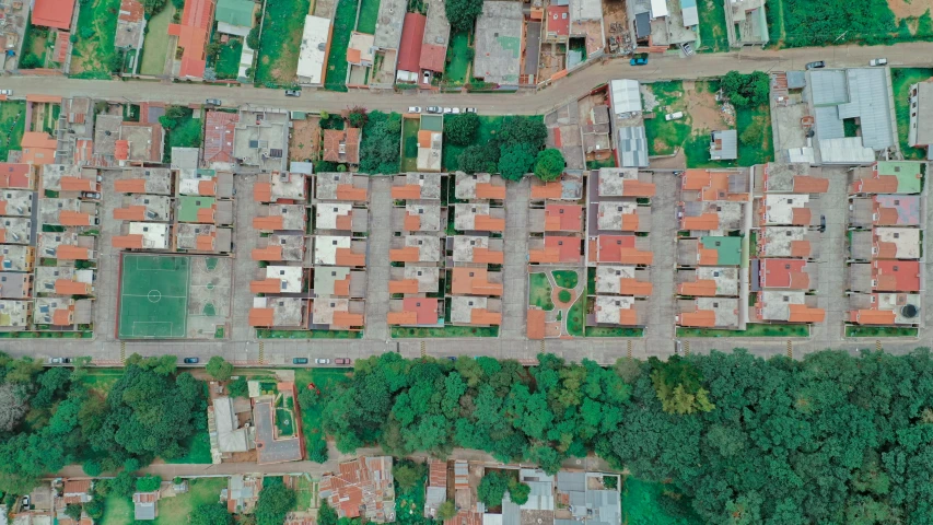 a bird's eye view of a residential area, an album cover, by Alejandro Obregón, pexels, colombia, mapbox, nobody living there, foto realista