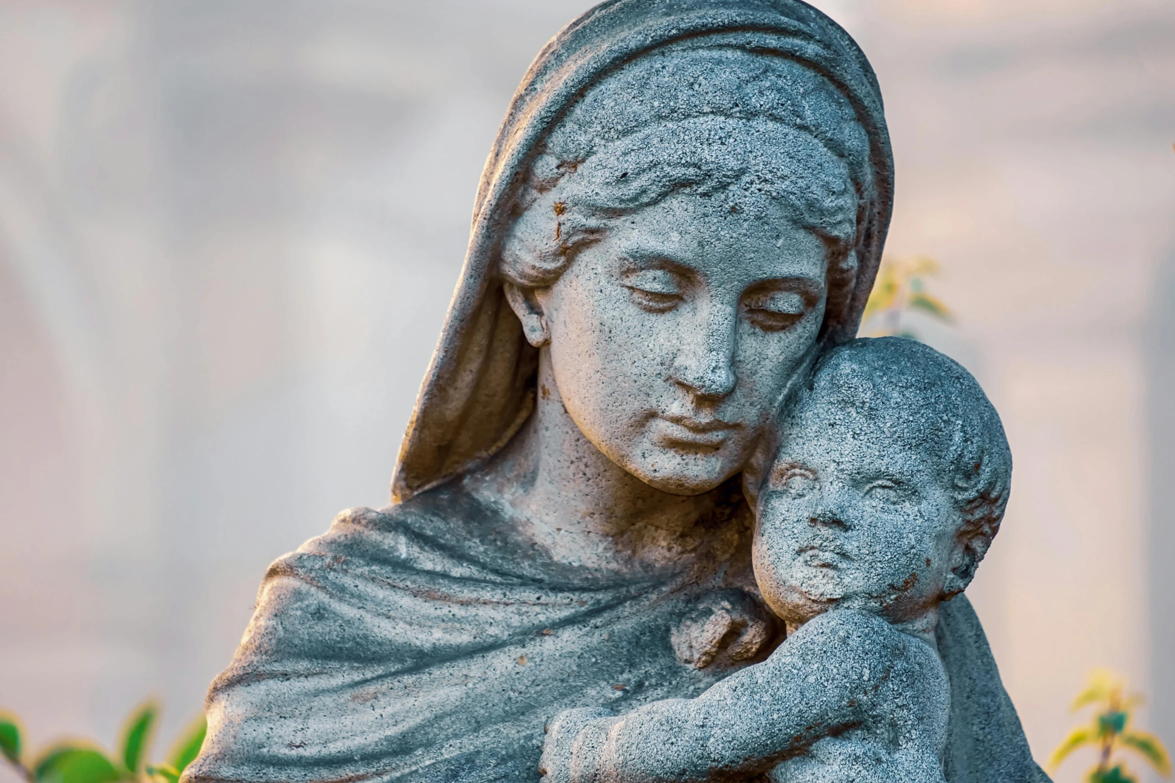 a statue of a woman holding a baby, pixabay contest winner, mannerism, orthodoxy, gravestones, getty images, marble bust