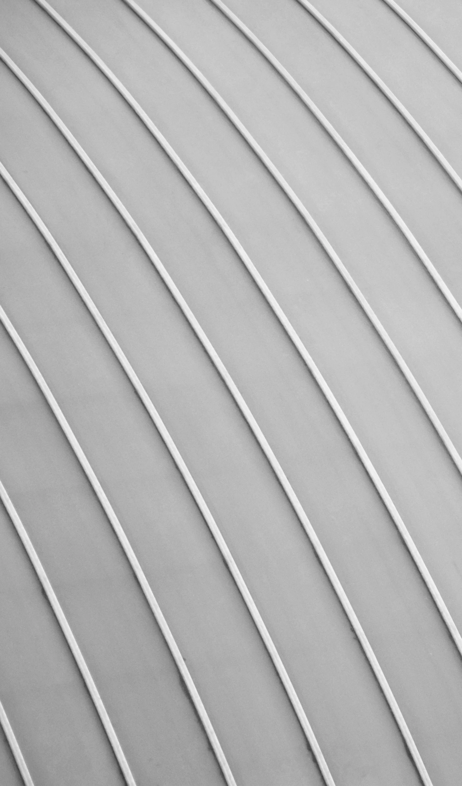 a black and white photo of a building, by Julian Allen, op art, galvalume metal roofing, curved lines, silver，ivory, close-up product photo