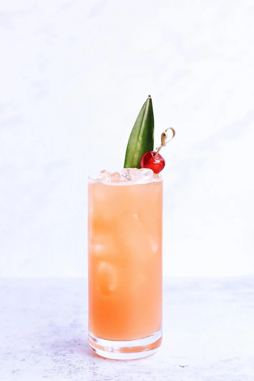 an orange drink with a garnish garnish garnish garnish garnish garnish garnish garn, inspired by Kanō Tan'yū, on a pale background, caribbean, battered, spiked