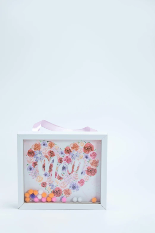 a picture of a heart made out of flowers, a picture, lyco art, 3d flat layered paper shadow box, 35 mm product photo”, mummy, orange pastel colors