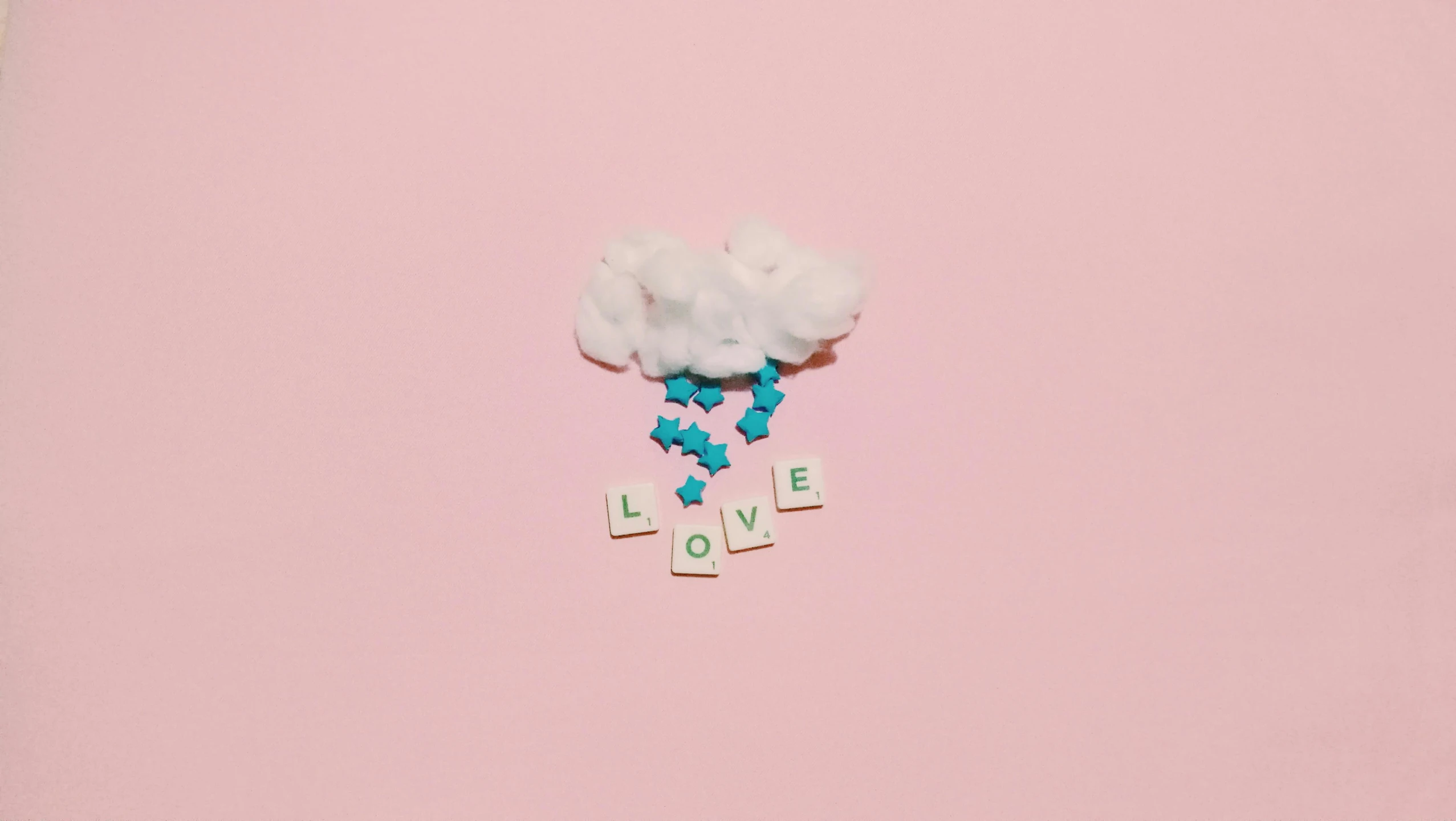 a cloud with the word love spelled on it, by Emma Andijewska, trending on pexels, aestheticism, lego style, tiny stars, pink white turquoise, cute pictoplasma