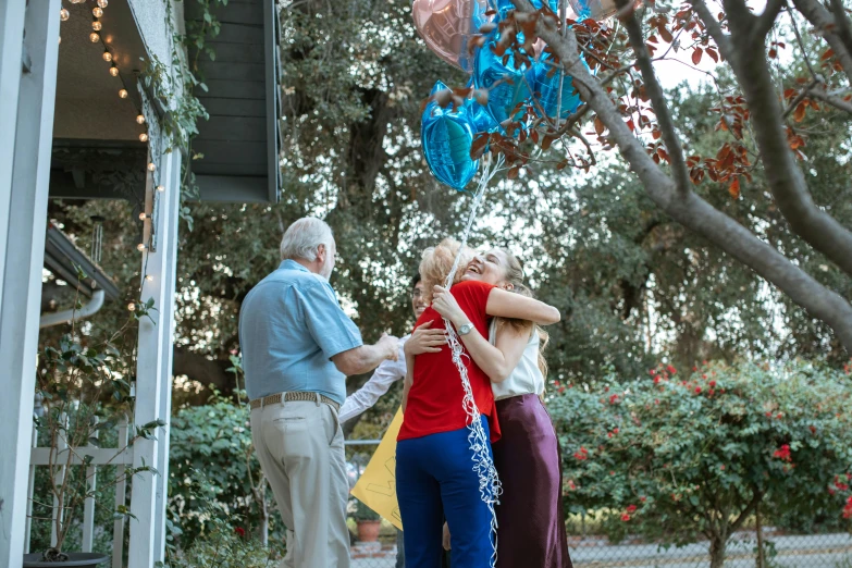 a couple of people that are hugging each other, by William Berra, happening, party balloons, live-action archival footage, 15081959 21121991 01012000 4k, nearest neighbor